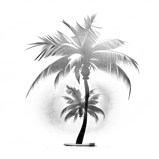 Palm Tree With Surfboard