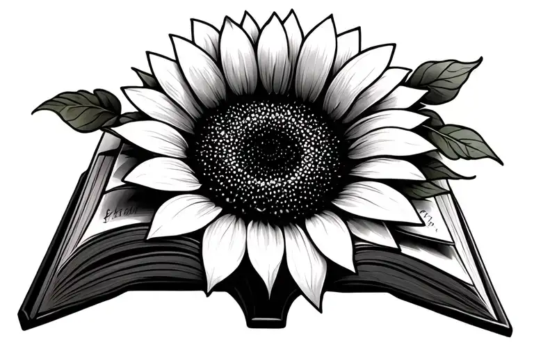 Simple Book With Sunflower Intertwined