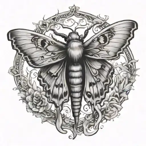 Death Moth Open Wings