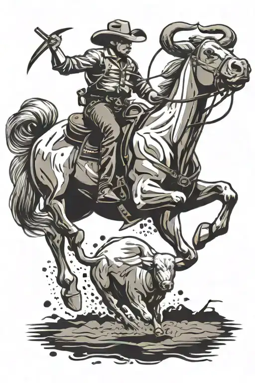 Rodeo Bull Riding Competition With A Trendy Twist