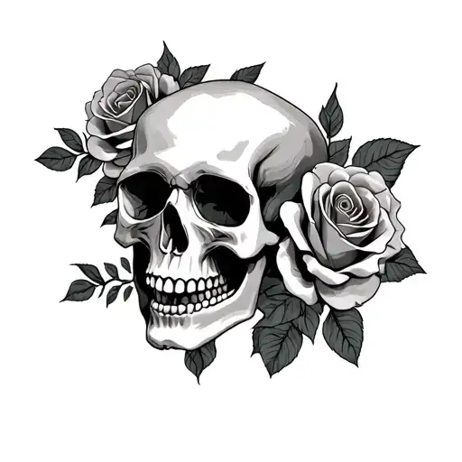 Skull And Roses With Gilitiuk