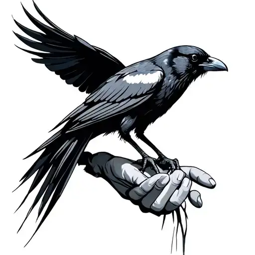 Crow On Top Pf Hand