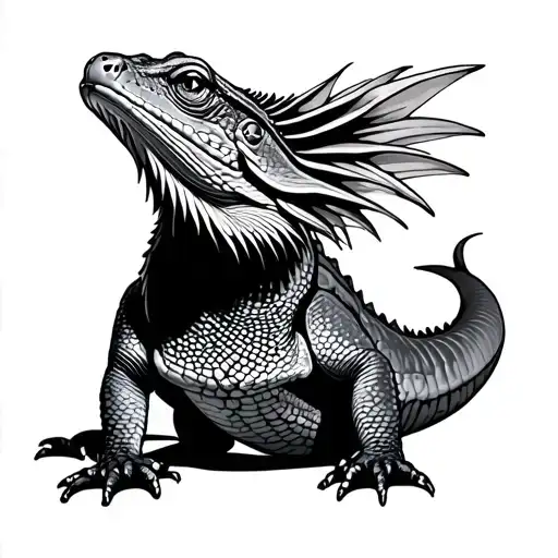 Bearded Dragon Tattoo With The Name Bentley