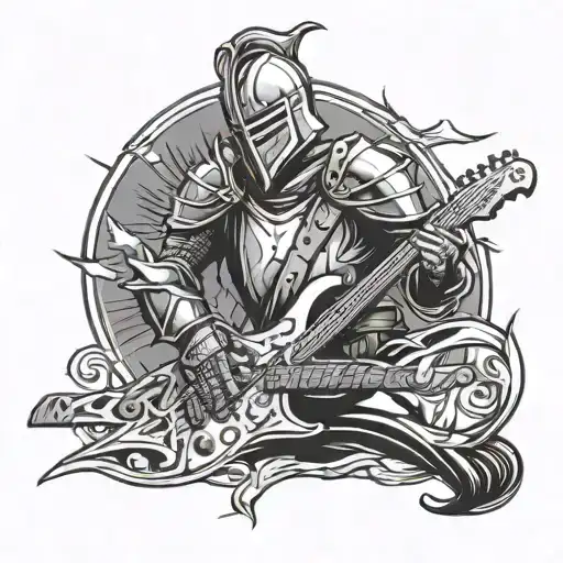 Knight Playing Electric Guitar