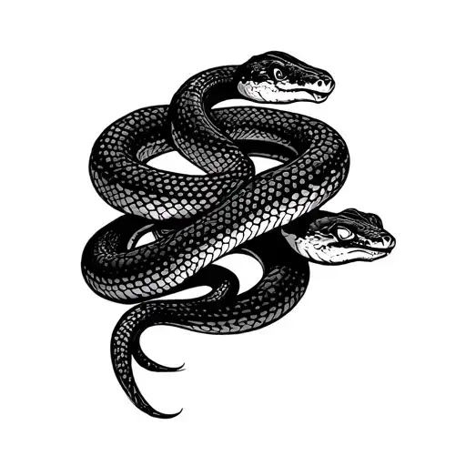 Snake Wrapped Fore Arm Tattoo Design Featuring