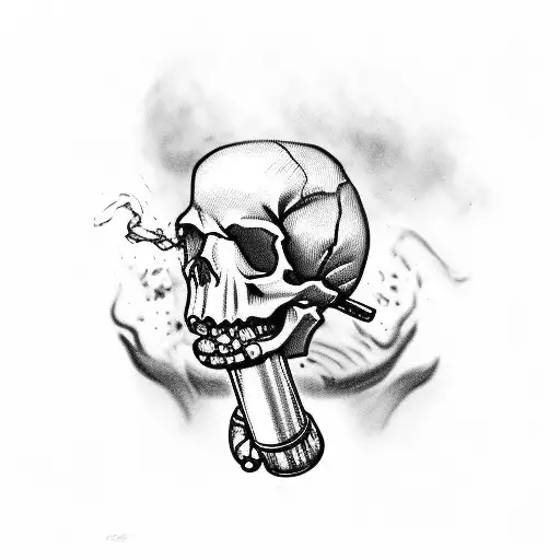 Skull With Cigar