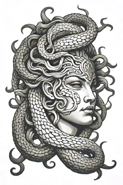 Medusa Head With Snake Head