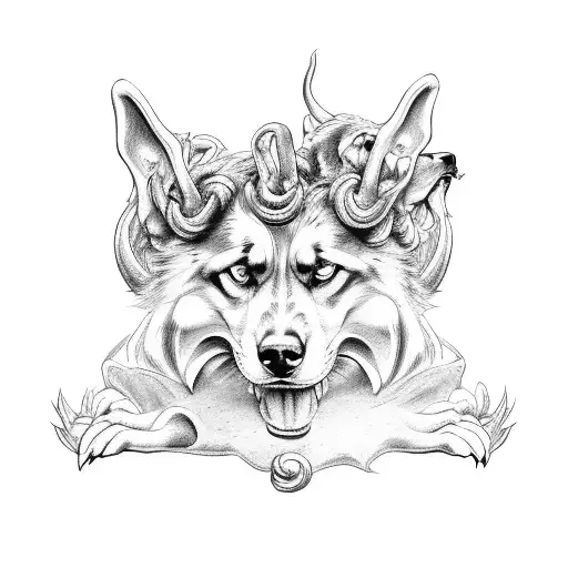 Hades With His Three Headed Dog Cerberus