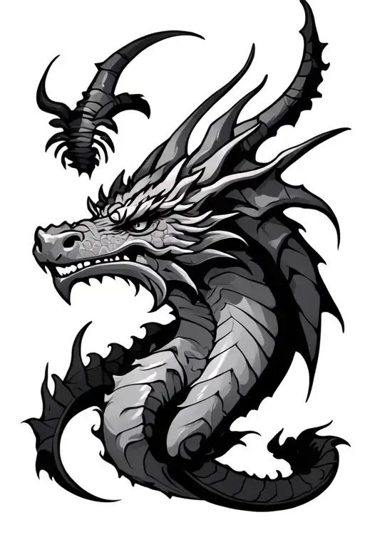 Dragon Croix Viking Ying