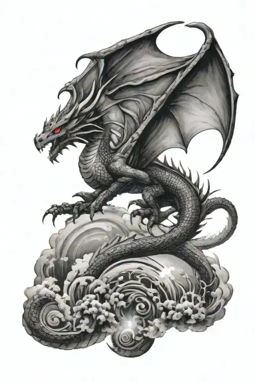 A Dragon Soaring Through The Night Sky Representing Perseverance