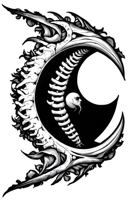 Spinal Fine Line Crescent Moon
