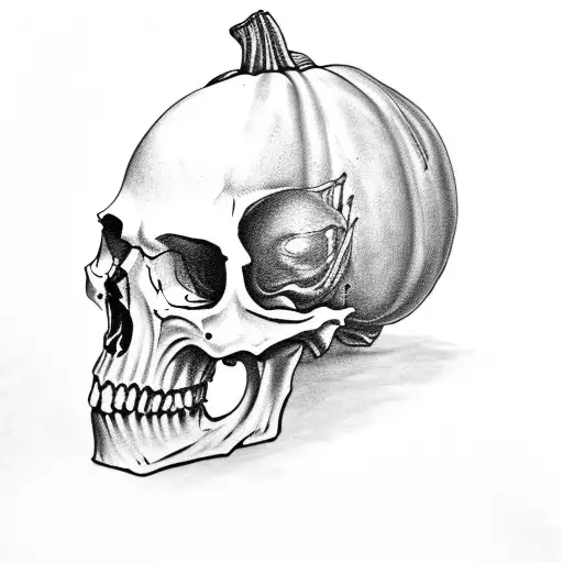 Skull And Pumpkin