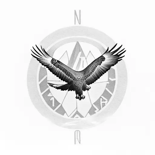 An Eagle Soaring Over A Dark Madrid Skyline