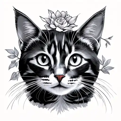 Memorial Tattoo With A Cat