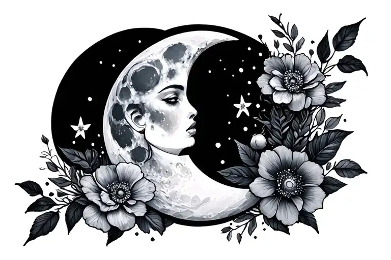 Floral Moon Surrounded
