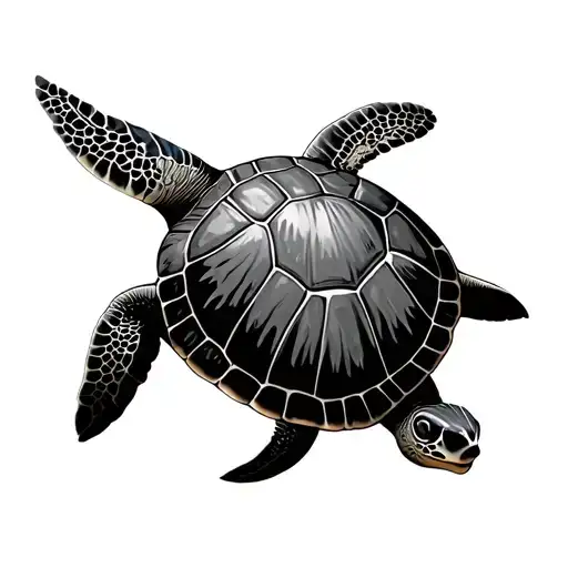 Red Sea Turtle Swimming Gracefully