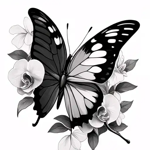 Butterfly With An Orchid Vine Wrapping