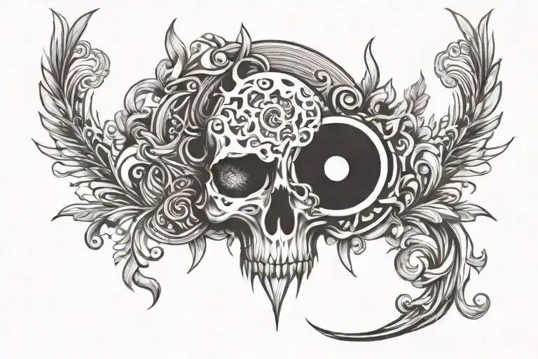 Men's Tattoo In Scandinavian Style Of Realism And Graphics