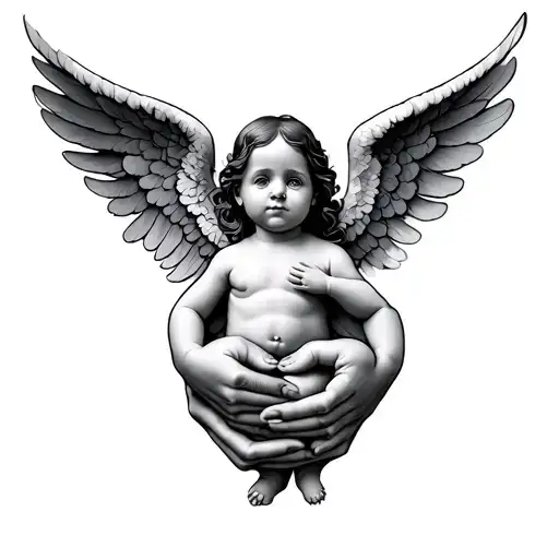 Hands Holding A Baby Angel