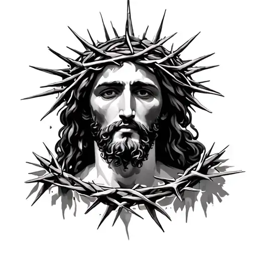 Crown Of Thorns And Jesus Christ