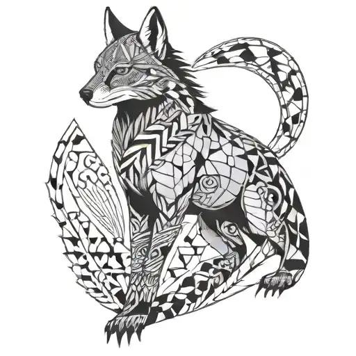 Native Animal Geometric Design Incorporating