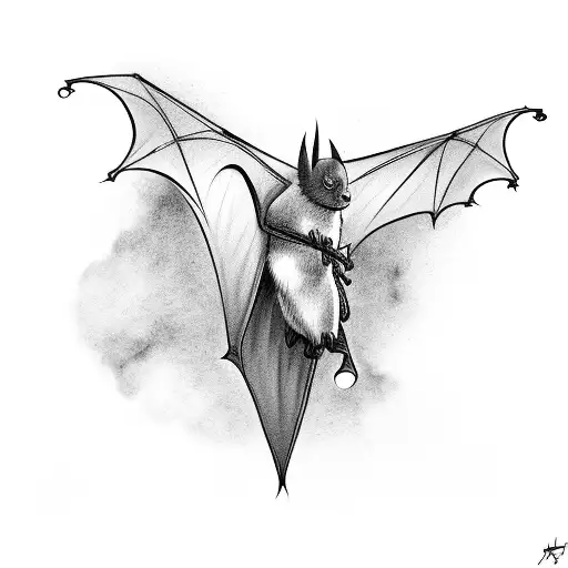 Bat Crawiking Up Tree