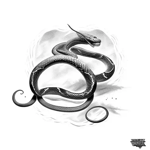 Viper Snake Sleeve In Black And White