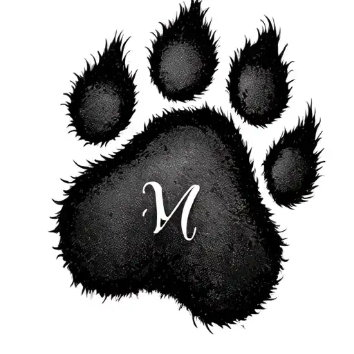 Dog Paw Print With One Letter Of The Alphabet G G S G M M