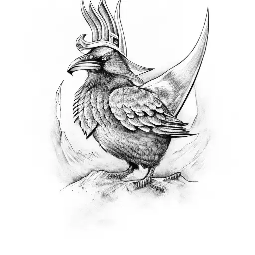 Viking Raven And Forest