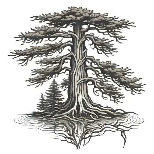 Fir Tree With Water Roots