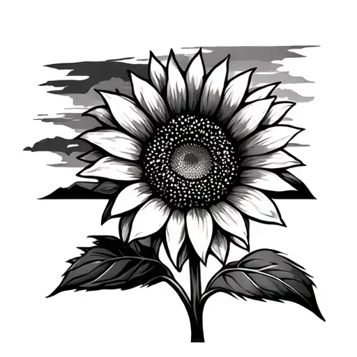 Sunflower With K And Sunset