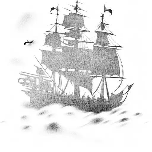 Pirate Ship In Storm