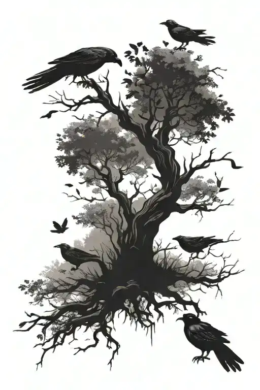 Poison Tree With Crows Flying