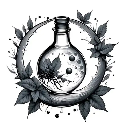 Poison Bottle Leafs Moon Pretty