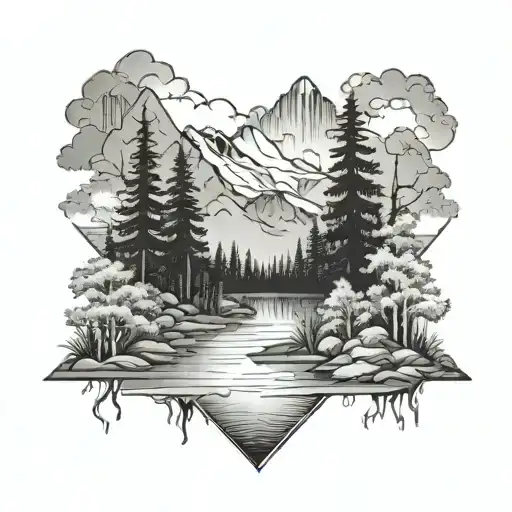 Forrest Lake Mountain Scene