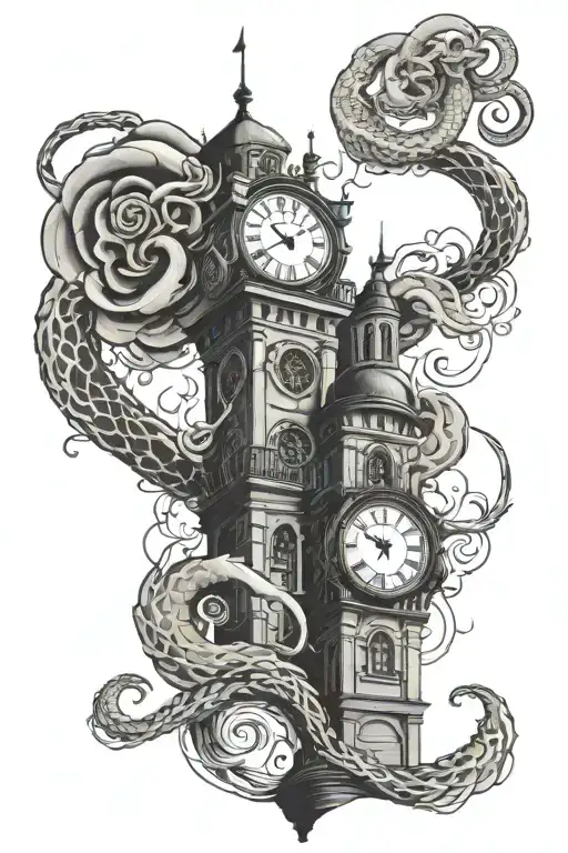 2 Children Clocktower Snake Waves