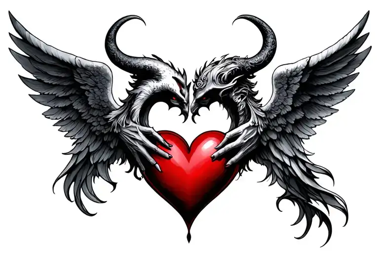 Angel And Devil Th Shape Of A Heart