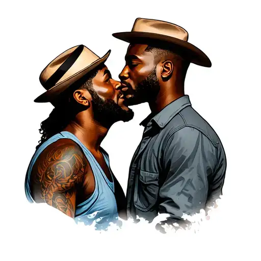 Gay Black Guy And Guy White Farmer Kissing Each Other