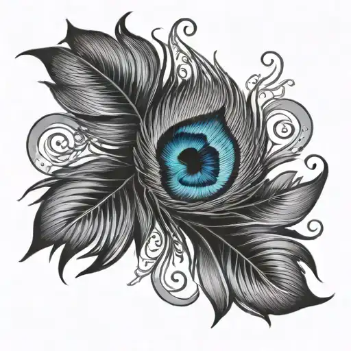 Peacock Feather With Infinity Symbol Incorporated