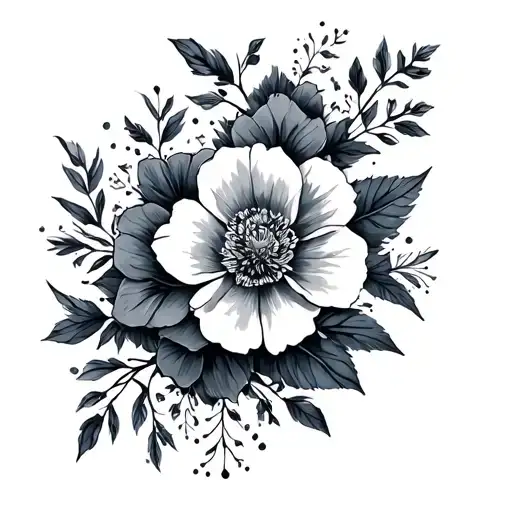 Grunge Tattoo Sleeve With Floral