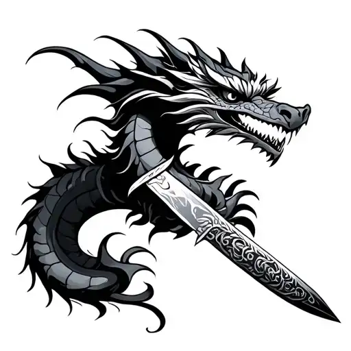 Indonesian Kris Knife Dragon