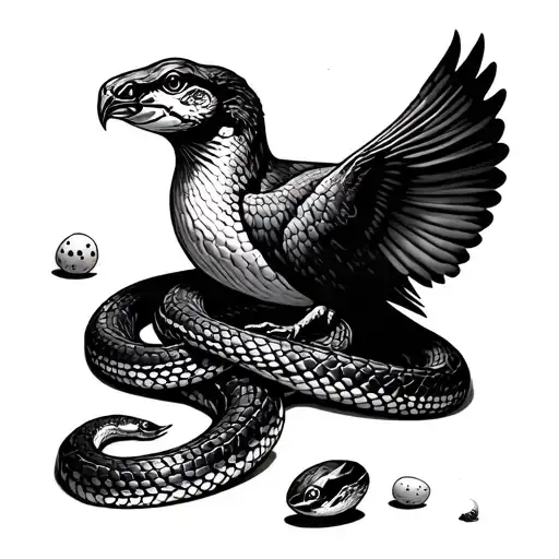 Snake Attacking Bird Eggs