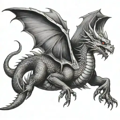 Red Dragon Flying Away And I Roll Being Sucked