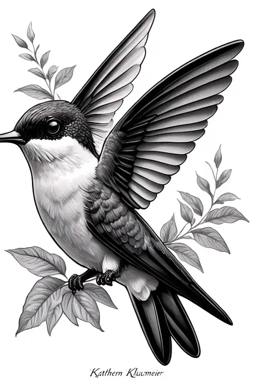 Humming Bird With The Name Kathleen Klusmeier