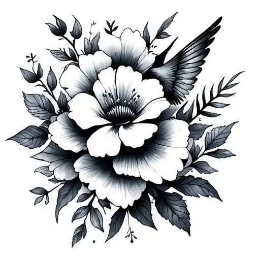 Wrist Tattoo Flowers And Small Bird Flying