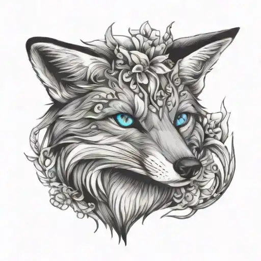 Fox With Glowing Blue Eyes