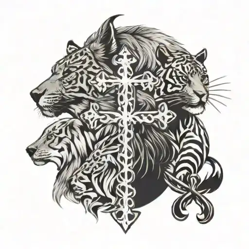 Cross Bold Animal Silhouettes
