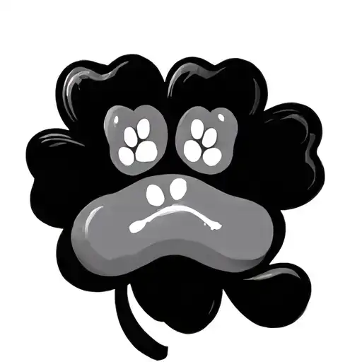 A Shamrock With A Paw Print In The Middle And The Letter E Lowercase