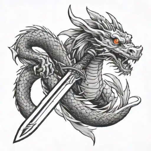 Katana With Dragon Emerging