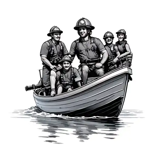 Family Fire Fighting Partying Boating